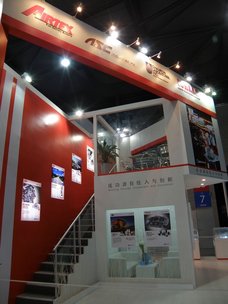 double deck in China - Airtex and ASC tradeshow booth in China